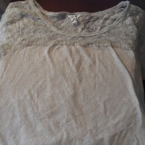 Aeropostle Woman LG Gray Lace Tee